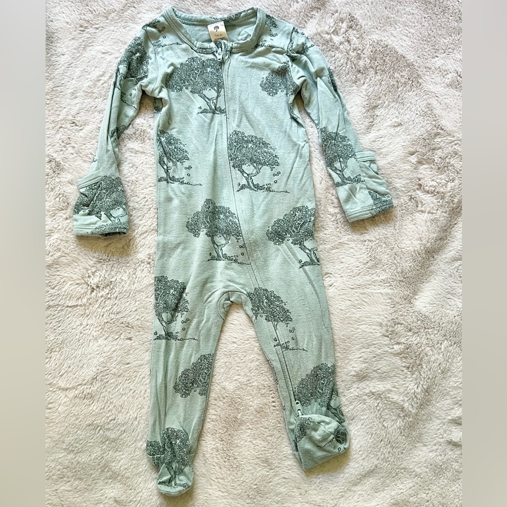 Kate Quinn Trees Long Sleeve Zipper Lenzing Modal Footie 3-6 Months